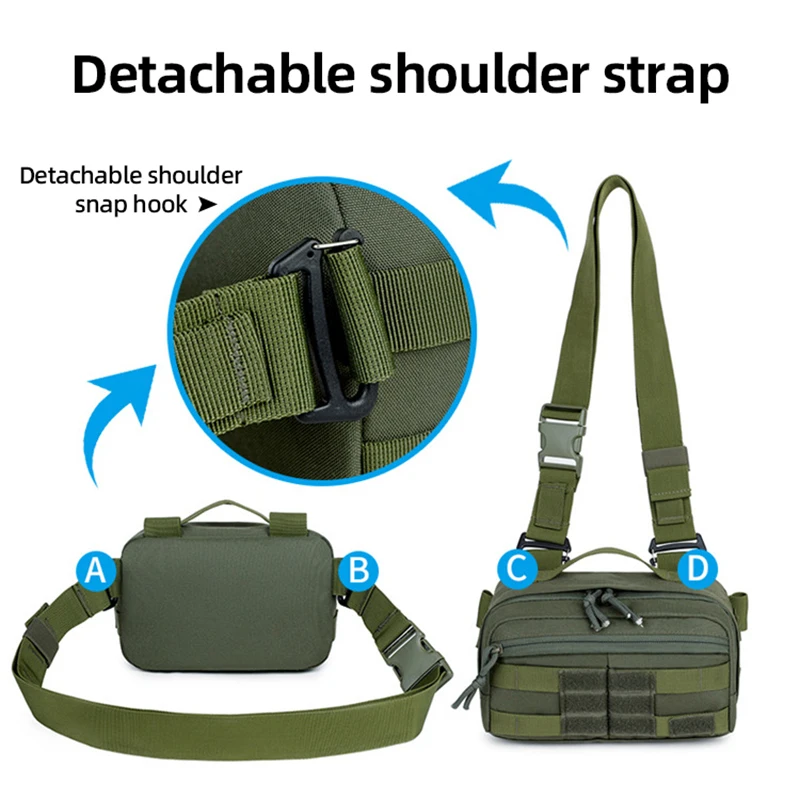 Riñonera táctica para acampar al aire libre para hombre, Molle con gancho y bucle, para senderismo, escalada, caza, bolso cruzado, bolsas de entrenamiento deportivo de viaje - imagen 5