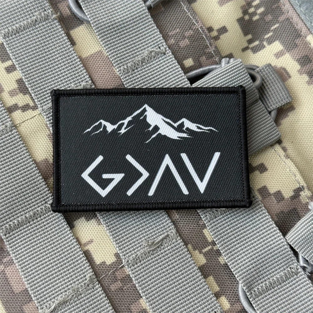 Parche God Is Greater de altos y bajos, moral táctica, parches de gancho y bucle impresos personalizados para ropa, pegatina de equipo militar - imagen 3