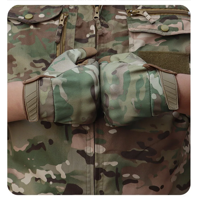 Guantes tácticos de deportes al aire libre para hombre, equipo de protección de competición de motocicleta de todos los dedos, pantalla antideslizante, contacto táctil - imagen 4