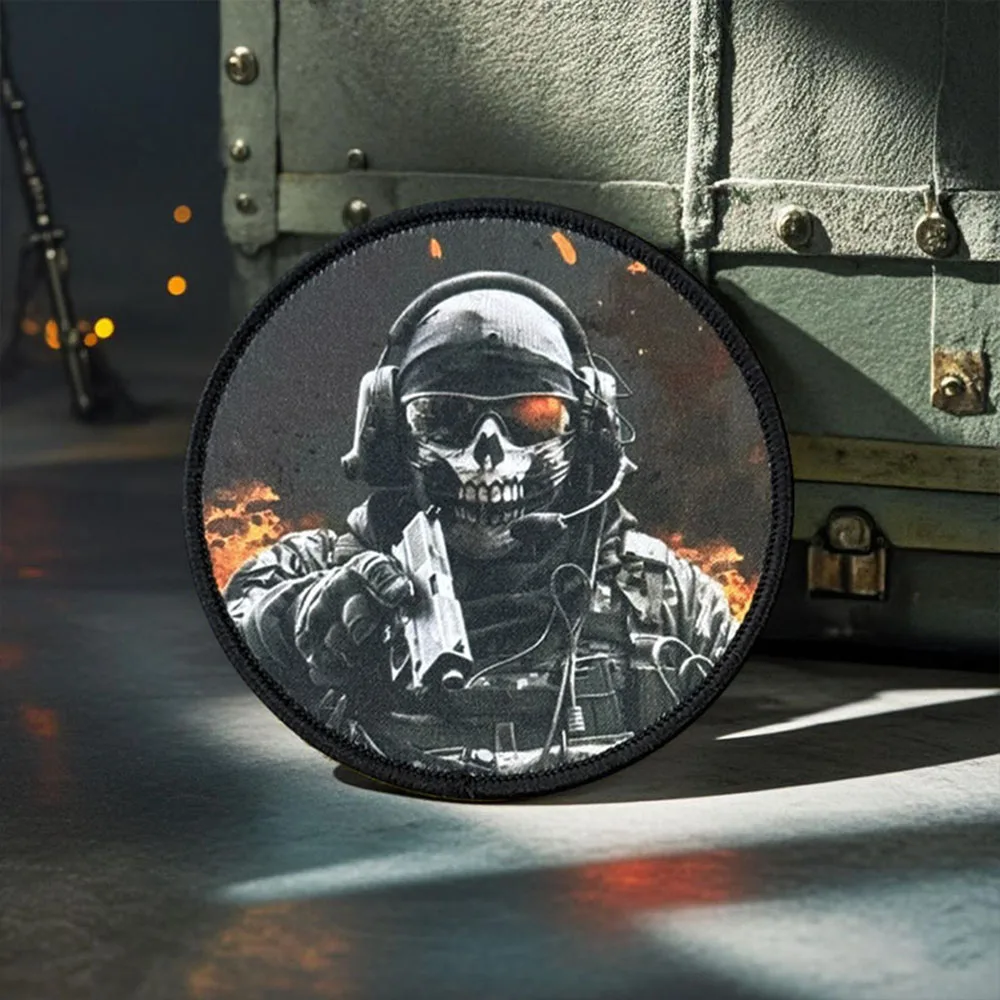 Parche de insignia de moral de guerrero, brazalete con gancho impreso, emblema militar, ropa táctica, pegatinas para mochila - imagen 4