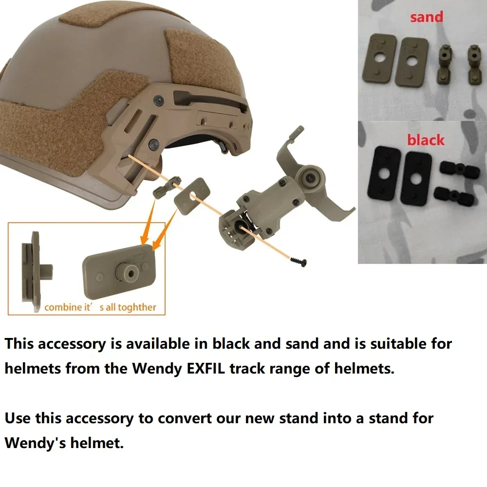 Adaptador de riel de montaje para casco de auriculares tácticos TAC-SKY, Compatible con casco Wendy /M-LOK/cambiador de accesorios de montaje para casco ARC - imagen 5