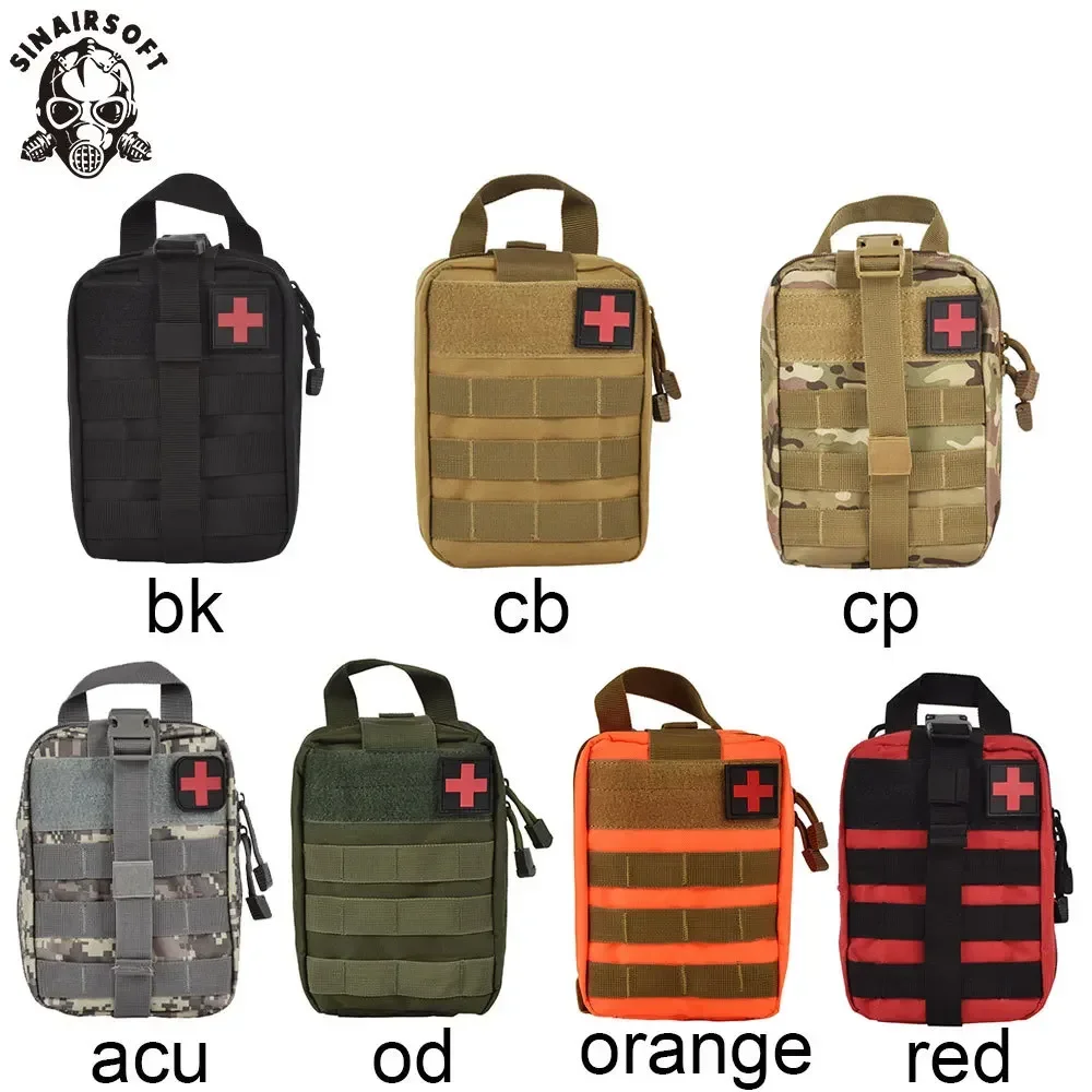 SINAIRSOFT-Kit de primeros auxilios táctico, botiquín médico de emergencia para acampar al aire libre, bolsa de almacenamiento de herramientas de supervivencia de emergencia, bolsa Molle