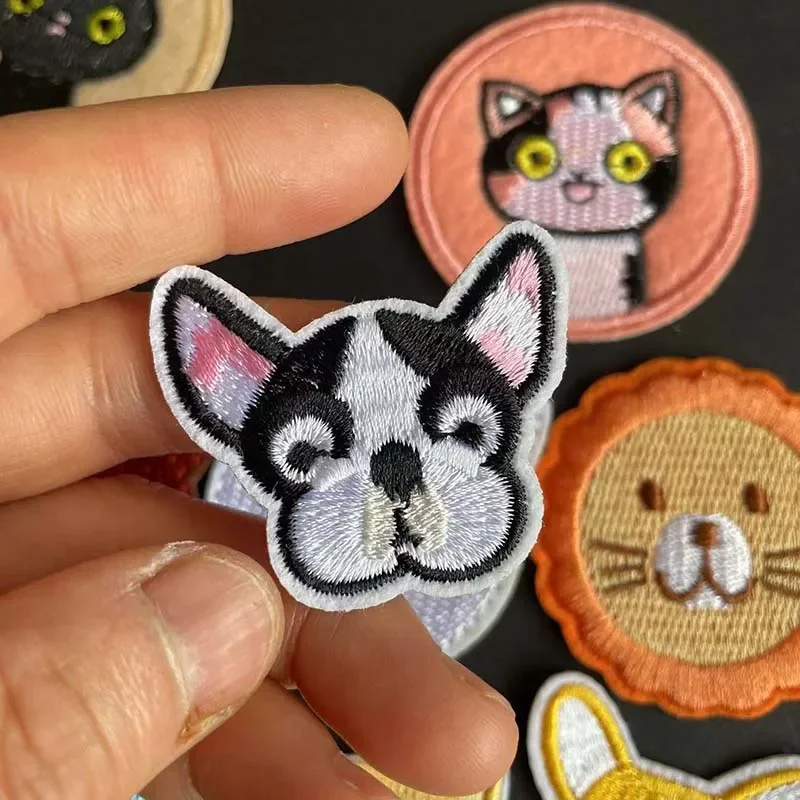 Parche de ropa con emblema de Animal de tela para perros y gatos, termocollantes, apliques bordados de animales, parches para planchar, parches para rodillas, reparación de niños - imagen 5