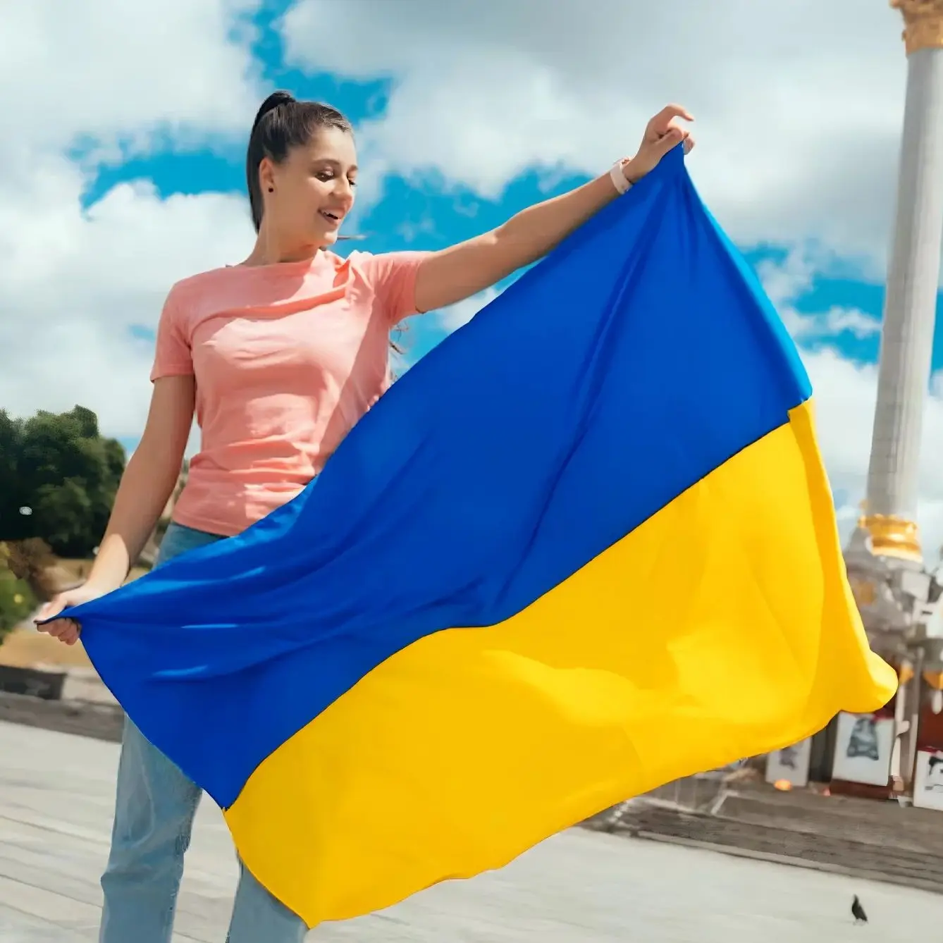 Bandera de Ucrania Ua Ukr Azul Amarillo 3x5Fts