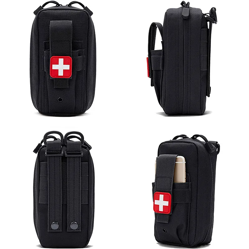 Bolsa táctica MOLLE médica EDC, Kit de primeros auxilios EMT de emergencia, IFAK, bolsa de supervivencia para acampar, paquete de herramientas de cintura militar - imagen 4
