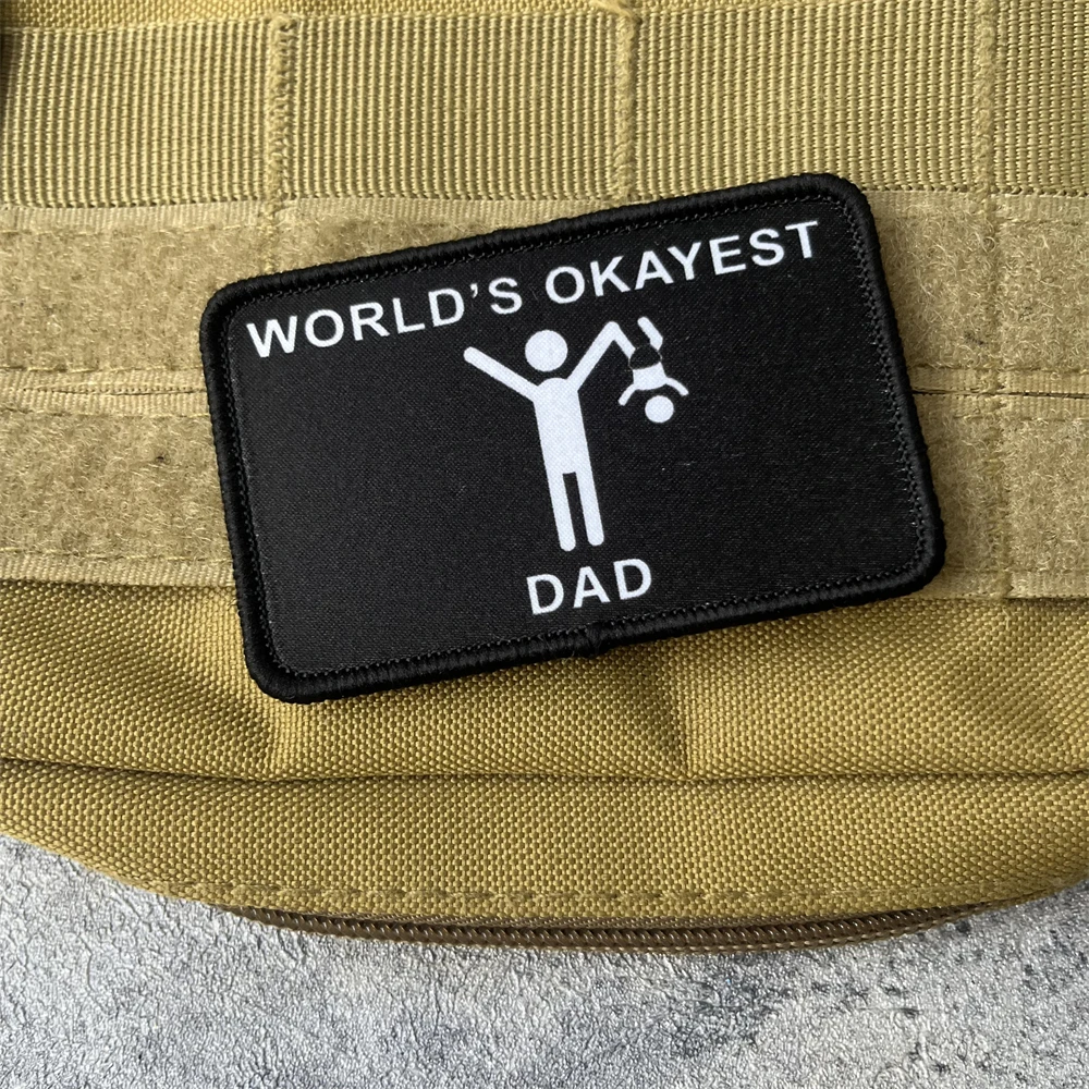 Brazalete militar para papá más bueno del mundo, parche impreso, insignia de moral táctica, gancho y bucle, accesorios para mochila al aire libre, pegatina