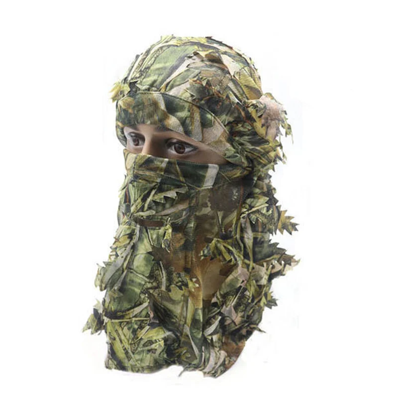Ghillie-Sombrero de camuflaje con hojas, máscara facial completa 3D, accesorios de caza de camuflaje turco, capucha de caza, gorra táctica Airsoft