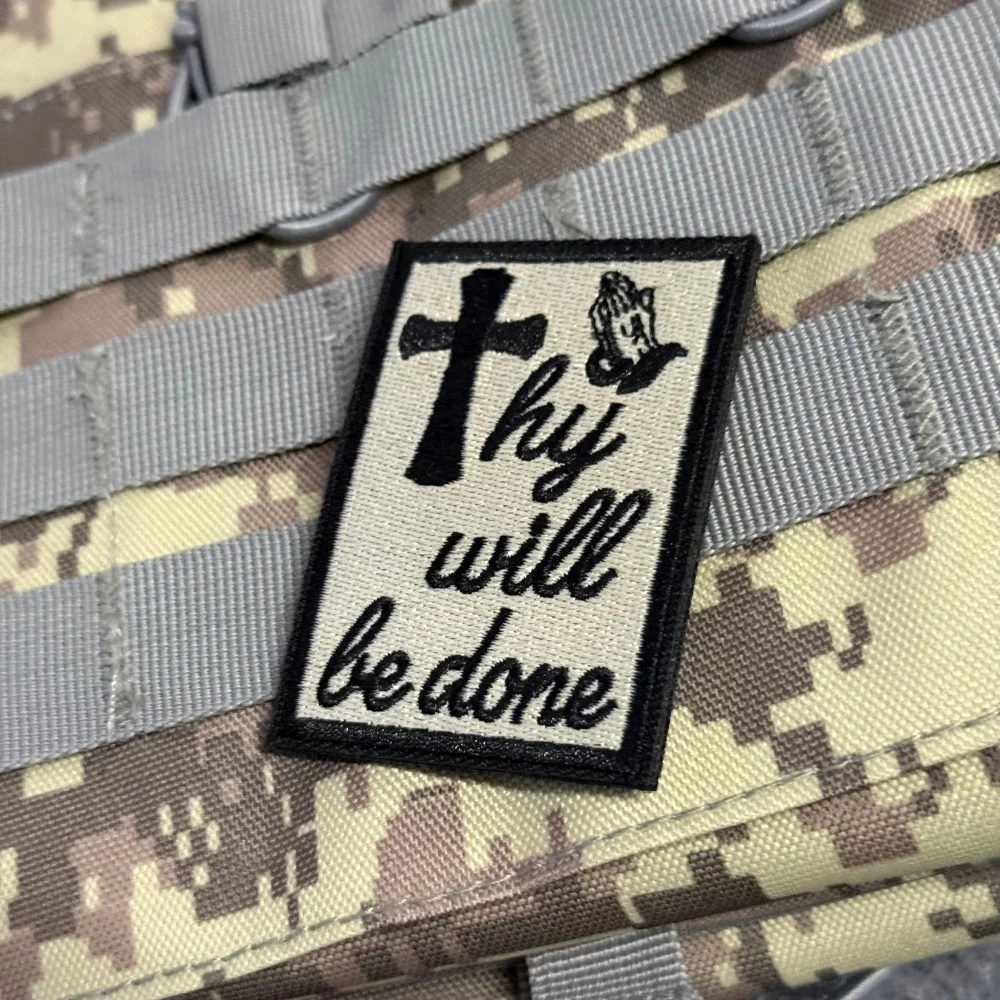 Parche táctico militar con frase bordada, gancho y bucle para mochila - imagen 4