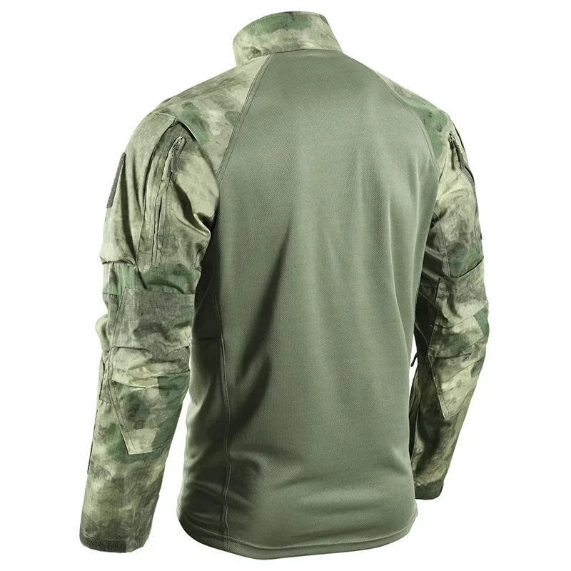 Jersey informal para hombre, Tops, camisa de combate, camisas tácticas con cremallera, Paintball, Camping, caza, ropa de trabajo resistente al desgaste, 1/4 - imagen 3