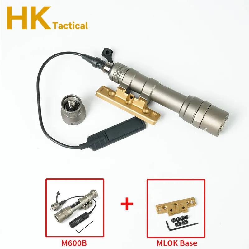 SureFi M300 M300B M600B M600 armas tácticas linterna Rifle AR15 luz LED Airsoft caza Scout antorcha con Base Mlok/20mm - imagen 2