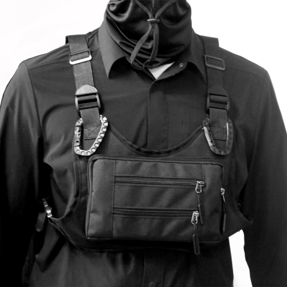 Chaleco de calle, bolsa de aparejo de pecho, chaleco de tela Oxford, bolsa de Hip Hop, bolsa táctica funcional, paquetes de cintura - imagen 5