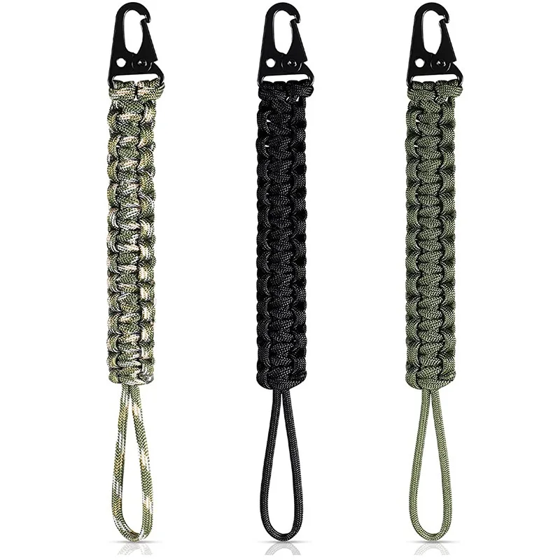 LLavero de Paracord de 55CM para exteriores, cuerda de anillo, mosquetón de senderismo, pulsera de cuerda antipérdida, herramienta de supervivencia para acampar, hebilla de mochila - imagen 2