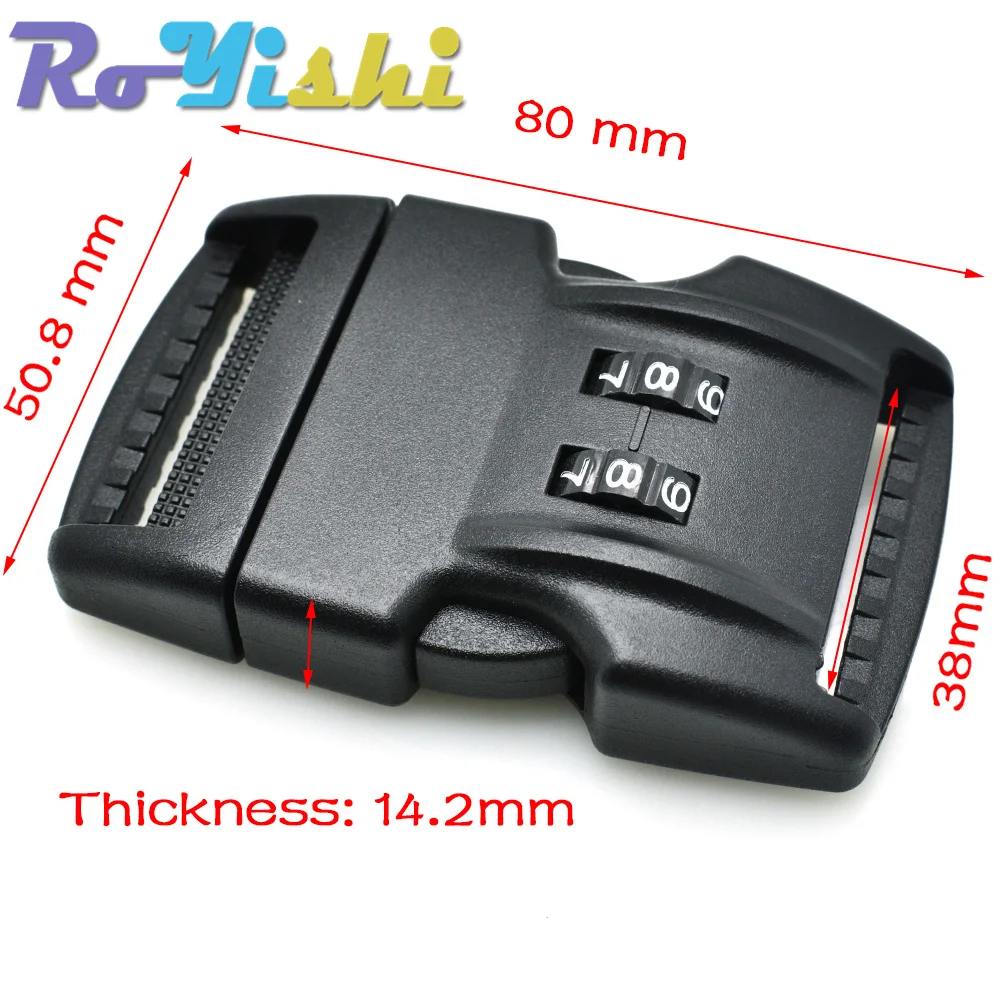 Correas de bloqueo de contraseña, hebilla de Liberación lateral, 1-1/2 "(38mm), 1 piezas - imagen 2