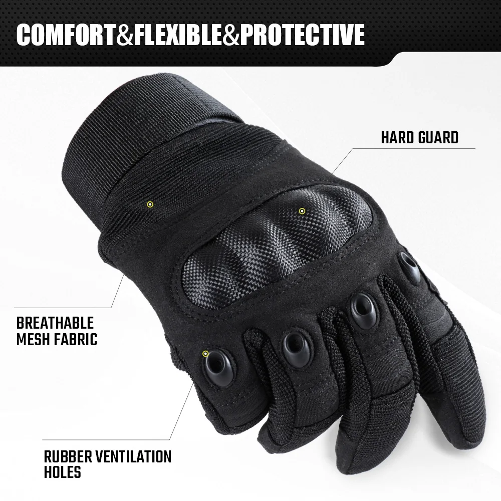 Guantes de ciclismo con pantalla táctil, guantes de dedo completo para deportes al aire libre, caza, combate, escalada, tiro, senderismo, montar, resistentes a los golpes y al desgaste - imagen 2