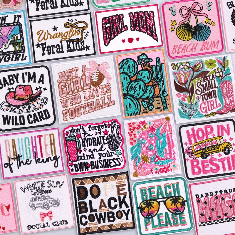 Parches para planchar de vaquera occidental para ropa, parches bordados, parches térmicos en pantalones vaqueros, sombrero, pegatinas de Howdy, decoración de chaqueta - imagen 2