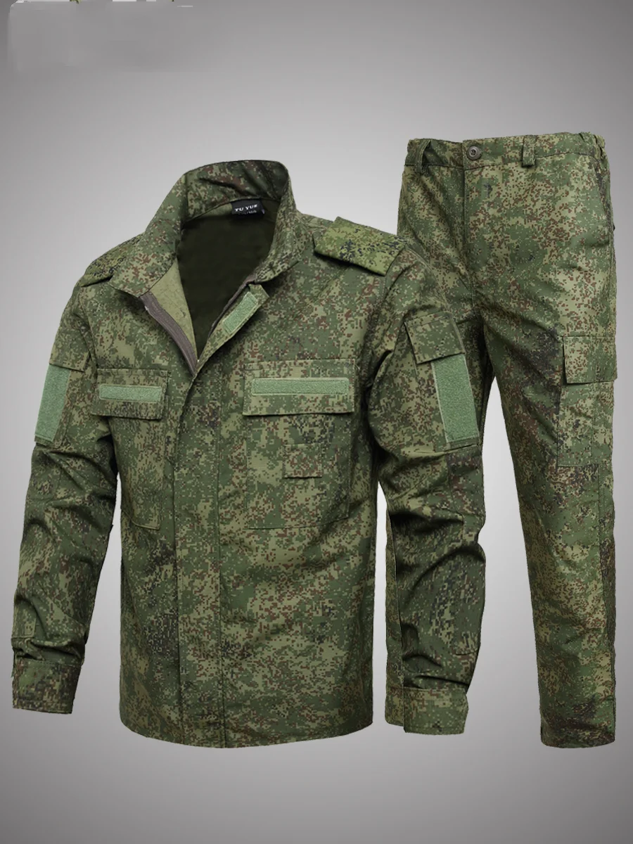 Traje de chaqueta de camuflaje para hombre, ropa táctica al aire libre, uniforme de entrenamiento, conjunto de traje de entrenamiento de campo, pequeño verde ruso - imagen 2