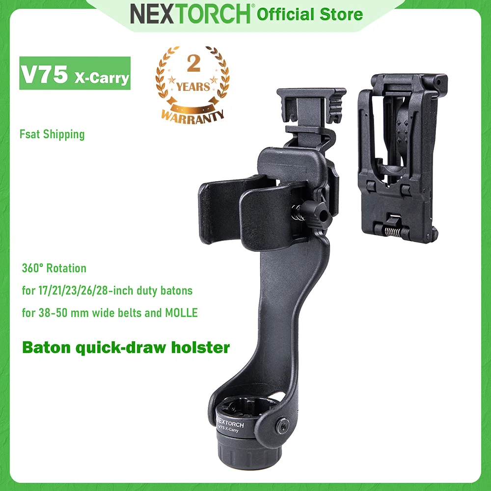 NEXTORCH V75 Funda para bastón de extracción rápida, protector de manos para bastón, para bastón de trabajo de 17/21/23/26/28 pulgadas, para cinturones de 38-50 mm de ancho y MOLLE - imagen 2