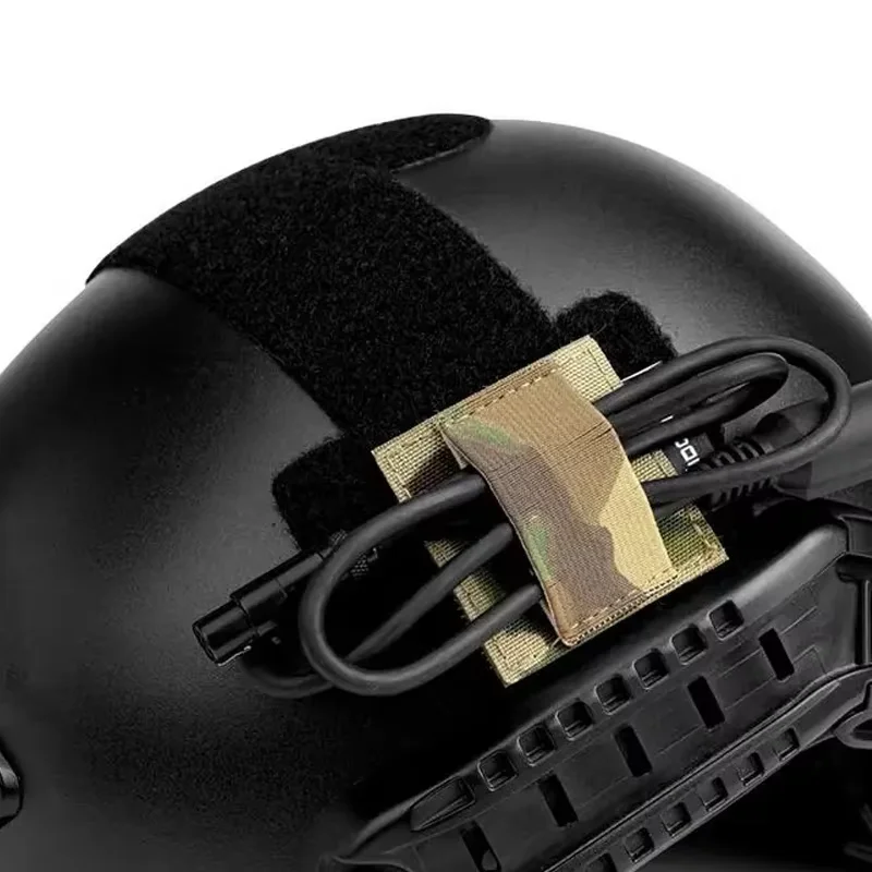 Cable de intercomunicación para auriculares táctico, correa de recogida, organizador elástico, arnés de cables para auriculares, pegatina de bucle de gancho, pegatina para casco - imagen 3