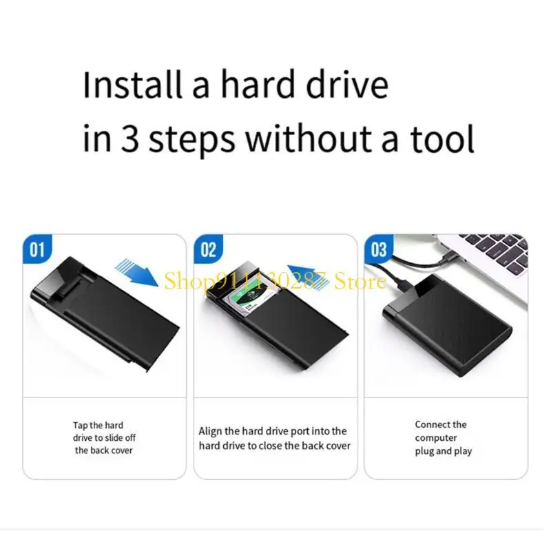 J1HC para 2.5 Case SSD USB3.1 Caja recinto del adaptador disco duro para PC portátil 2.5 pulgadas -SERIAL 2.5 - imagen 5