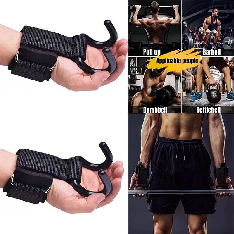 Mancuernas antideslizantes para levantamiento de pesas, par de correas para levantamiento de pesas, levantamiento de pesas, barbilla para tirar hacia arriba y entrenamiento con gancho para Fitness, 1/2 unidades