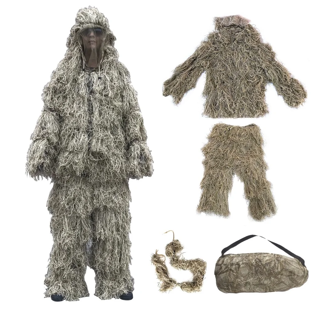 Traje Ghillie de hierba marchita 3D, ropa de camuflaje de 4 piezas, traje de caza, ropa de avistamiento - imagen 5