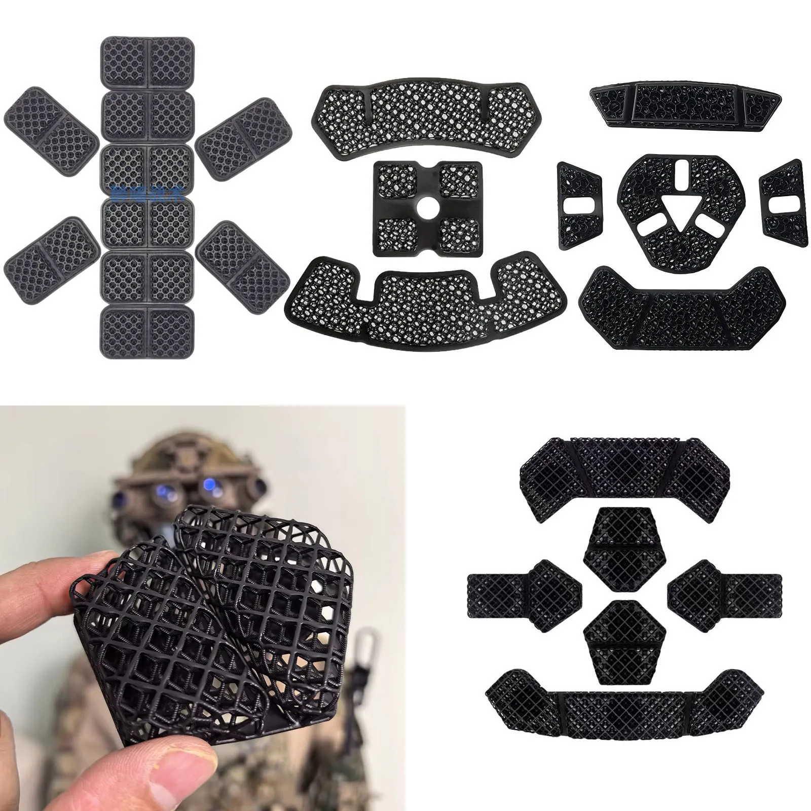 Casco táctico 3D polímero panal casco forro almohadilla suave cómodo impermeable transpirable