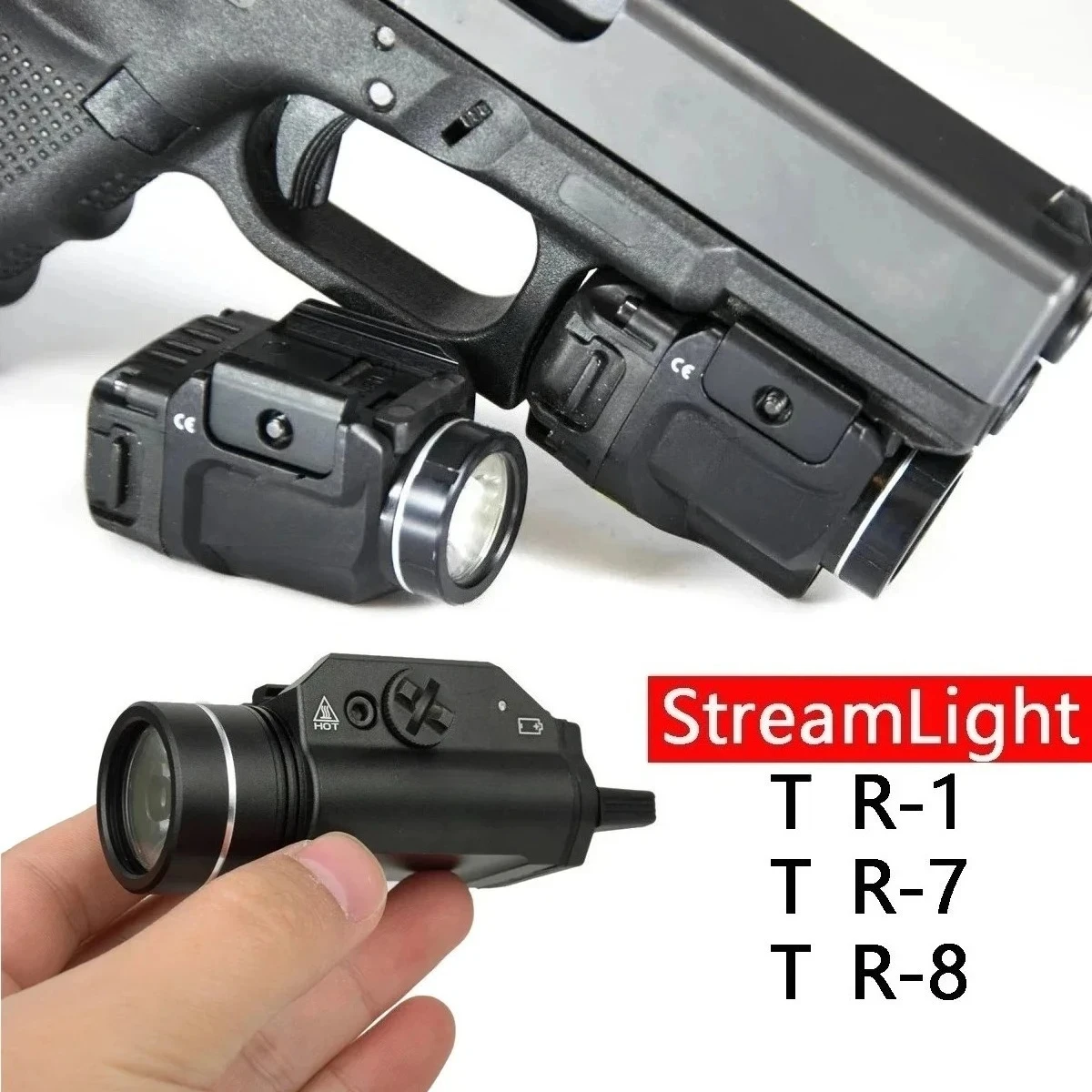 Streamlight 1000 lúmenes TR7 TR7X TR1 TR8 luz de explorador para Glock 17 18C 19 22 1911 Taurus 20mm Rail Weaponlight luz LED estroboscópica