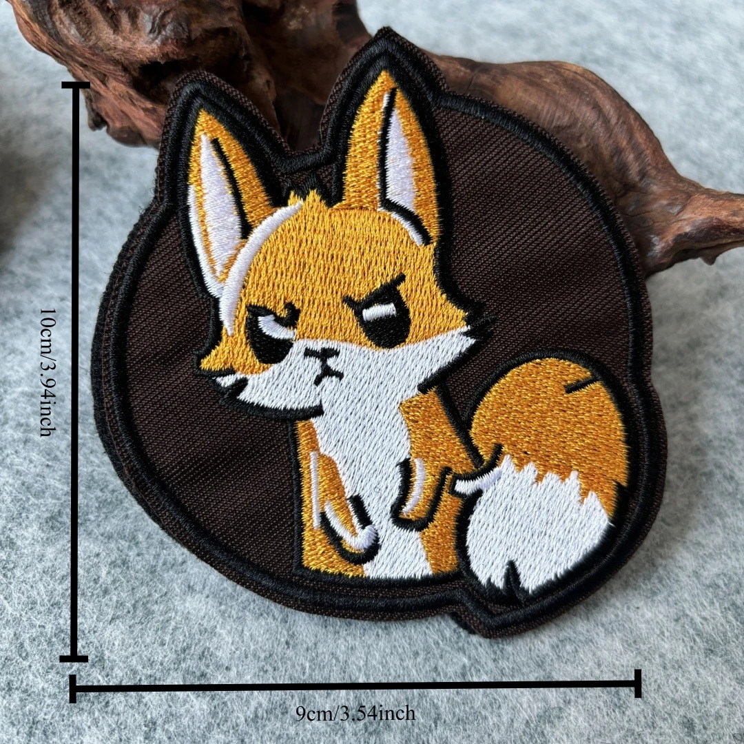 KURAMA con espada parche bordado táctico parches morales de zorro mochila engranaje gancho y bucle brazalete insignia de moral militar pegatinas - imagen 3