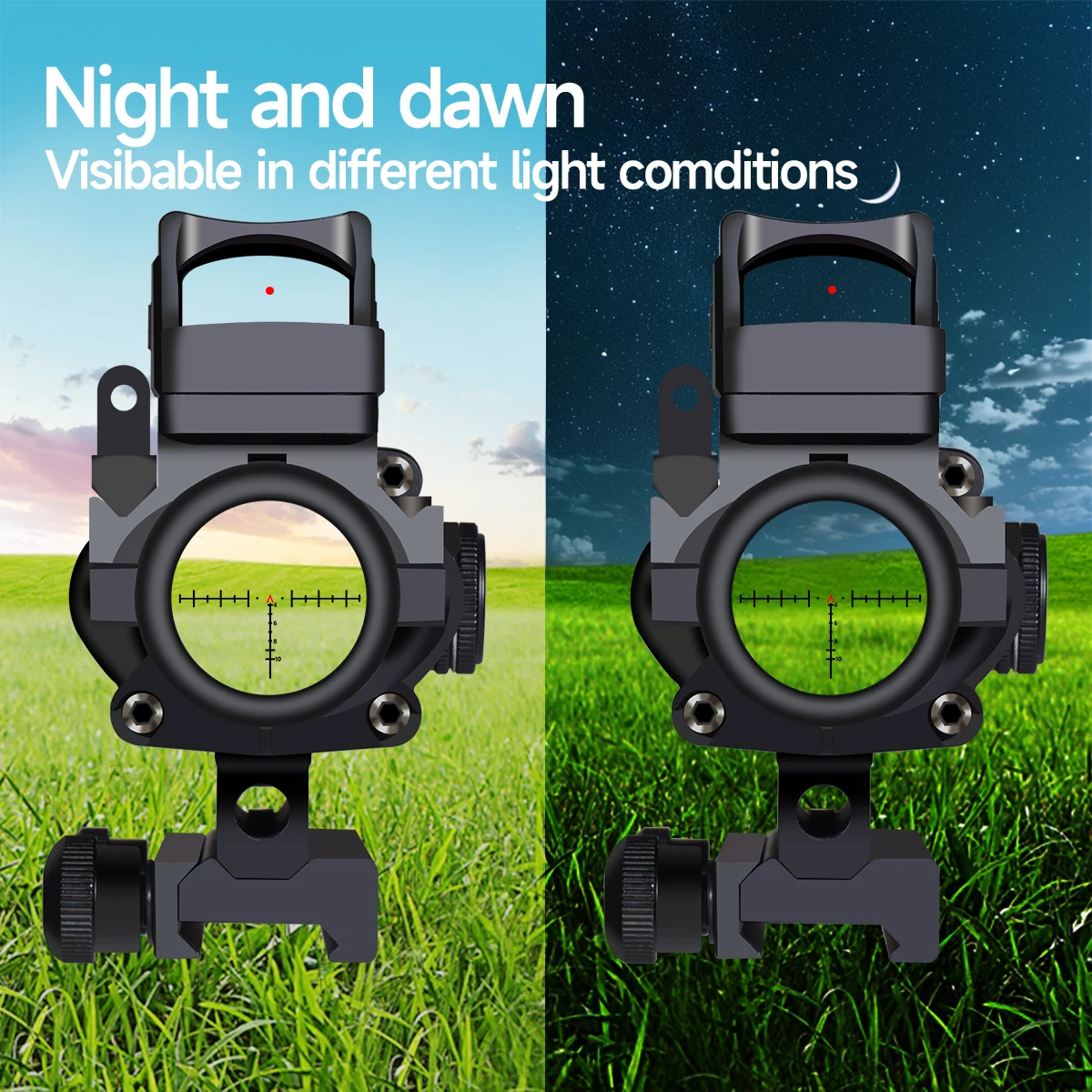 Mira táctica 4X32 con punto rojo, mira compacta de fibra Real para caza, retícula grabada, mira colimadora Airsoft ajustable - imagen 2