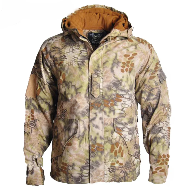 Chaqueta de camuflaje para deportes al aire libre, chaqueta de caza táctica impermeable con capucha, cortavientos de invierno - imagen 4