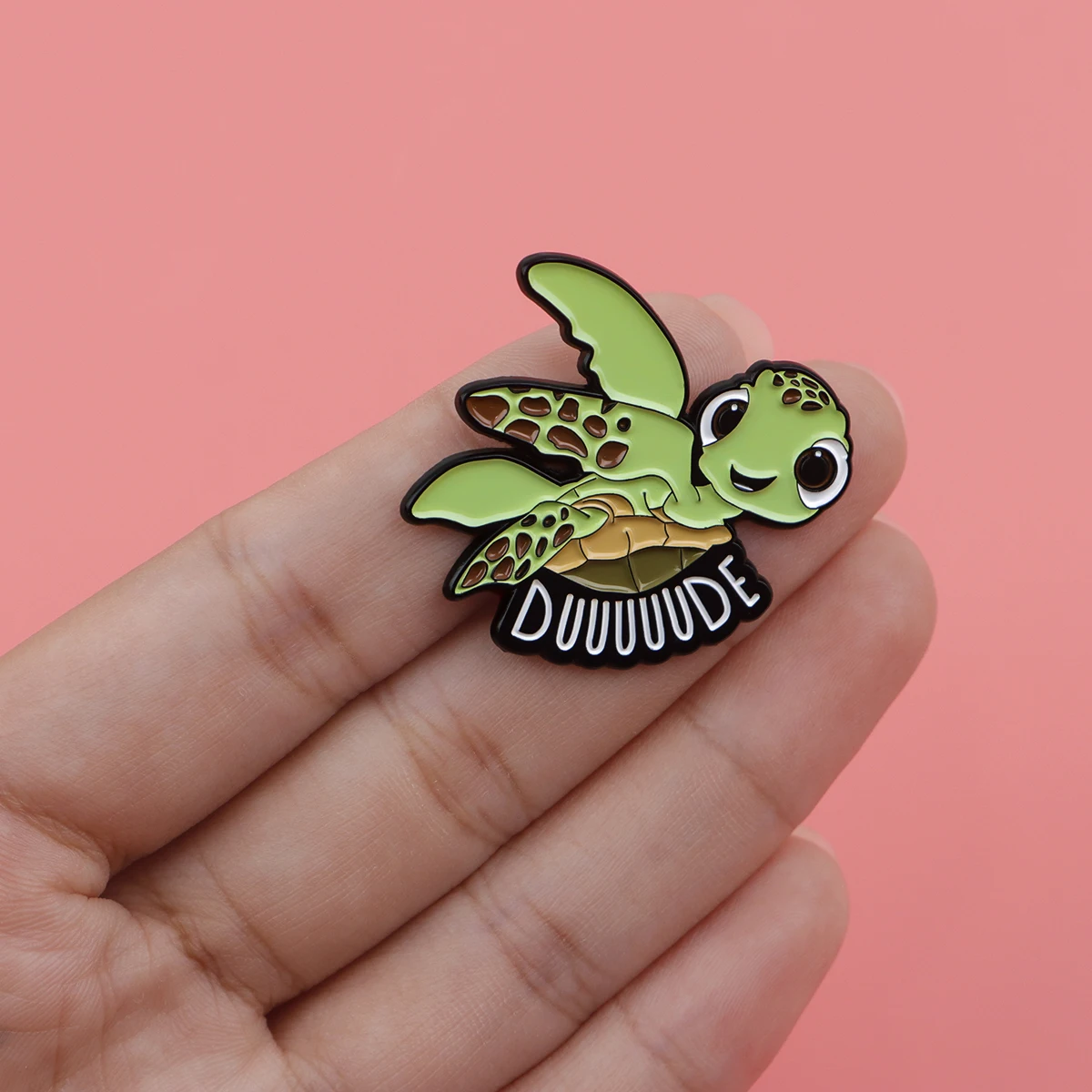 2 unids/set lindo alfileres esmaltados de tortuga marina broche de animales de dibujos animados Pin de solapa de Metal insignia mochila accesorios joyería regalos para amigos - imagen 3