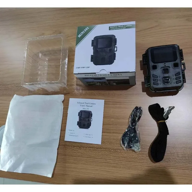 Mini cámara de rastreo con LED IR, movimiento de caza de visión nocturna, resistente al agua IP65, trampas para fotografías salvajes al aire libre, 1080P, alcance de 20MP de hasta 65 pies