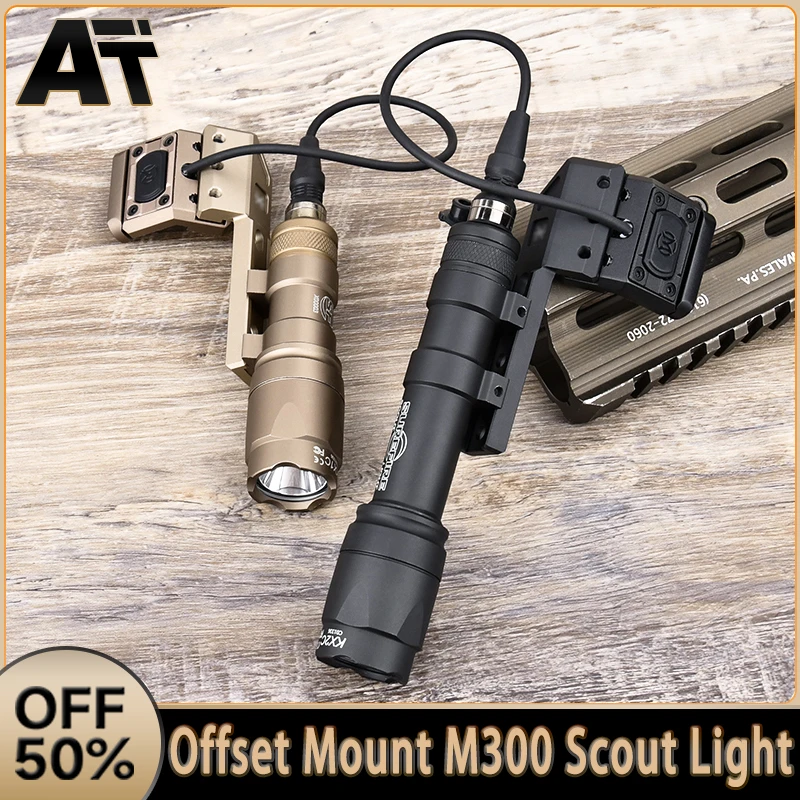 WADSN, interruptor de presión, interruptor de presión de montaje lateral, linterna Surefir M300M600, luz de exploración izquierda/derecha, conjunto de Base de Metal para caza - imagen 2
