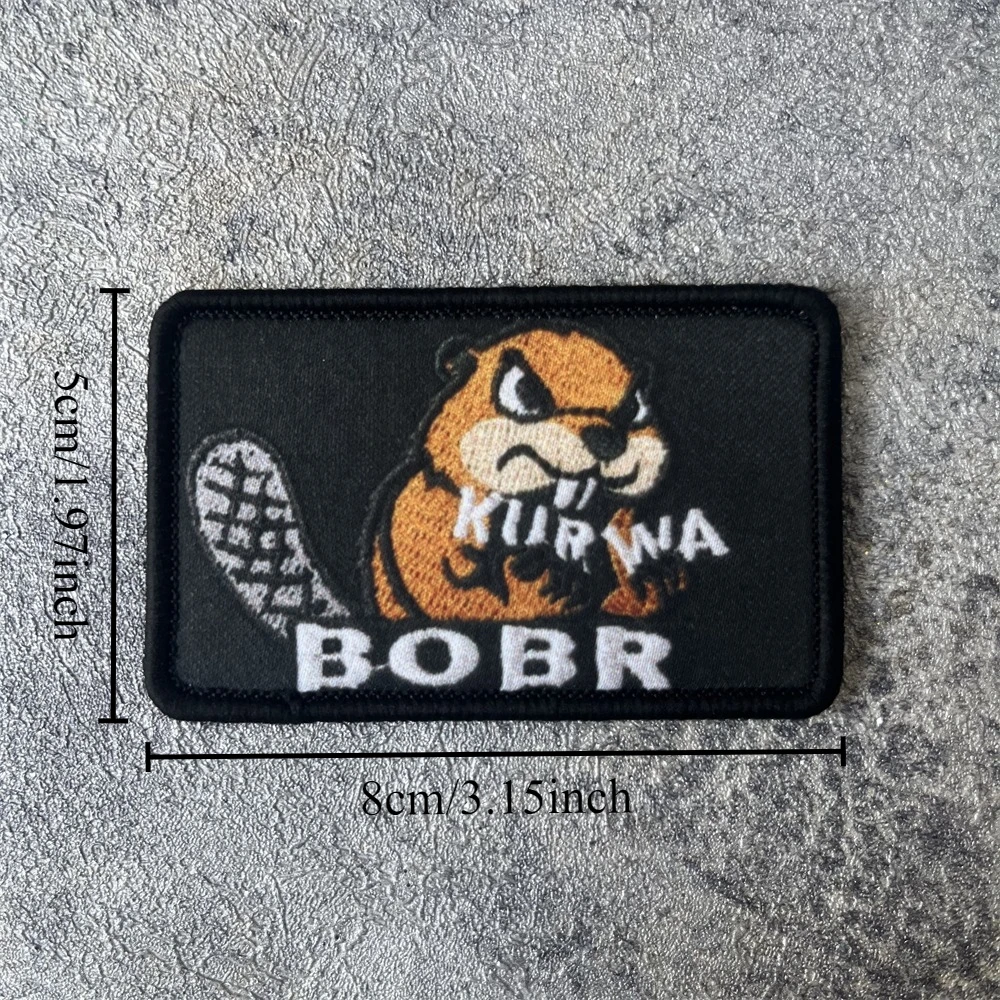 Kurwa Bobr-insignia de moral divertida, emblema militar, brazalete táctico, gancho impreso, ropa, mochila, accesorios, pegatinas - imagen 2