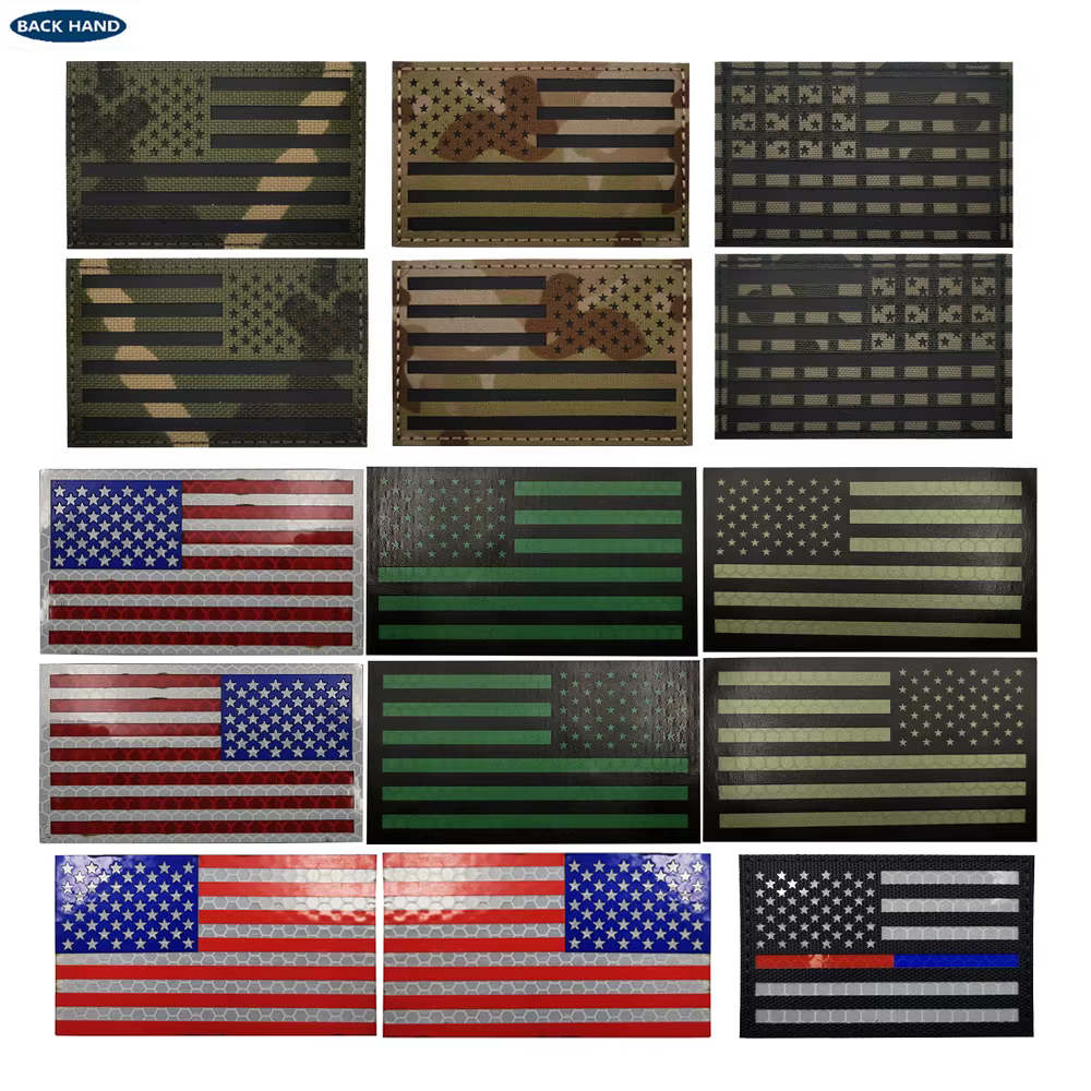 Parche bordado bandera USA detalle