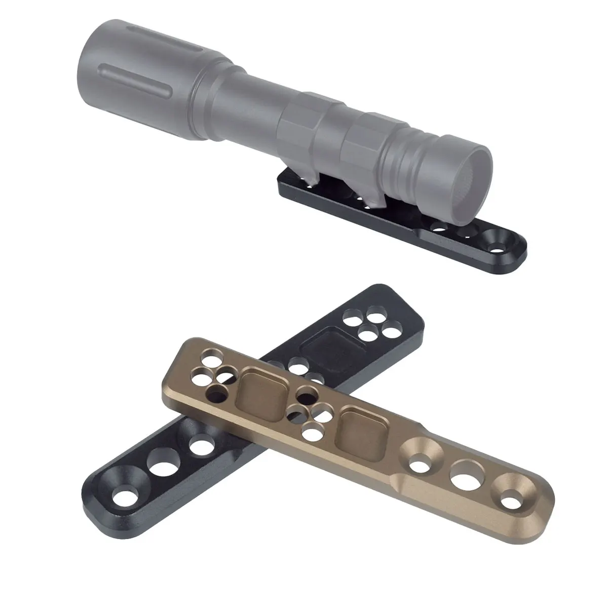 Adaptador de montaje de luz de explorador táctico, linterna de bloqueo Picatinny de riel de M-LOK para luz de huella de la serie Surefire M300 M600
