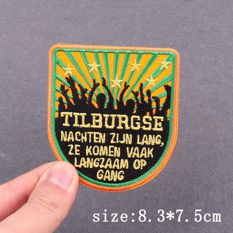 Parche bordado de cerveza Kruikenstad Peeenrijk, parches para planchar para ropa, parches bordados de Carnaval de Países Bajos en la ropa - imagen 3