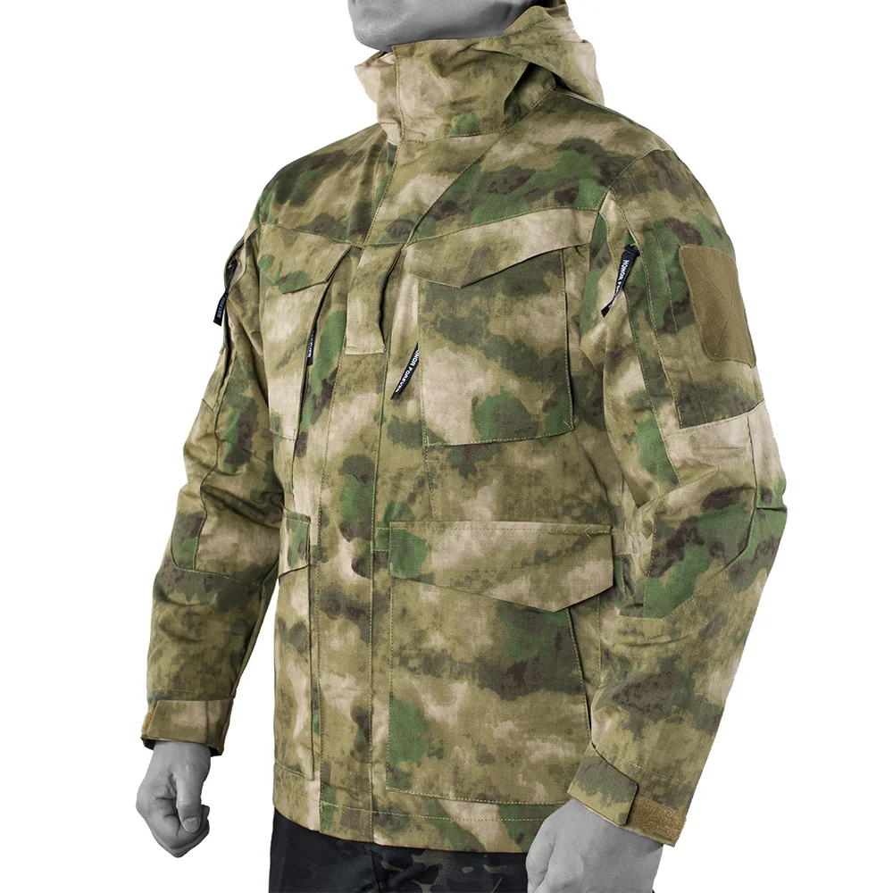 Gabardina táctica M65 abrigo de camuflaje traje de asalto impermeable y resistente al viento al aire libre AT-FG ruinas verde - imagen 5