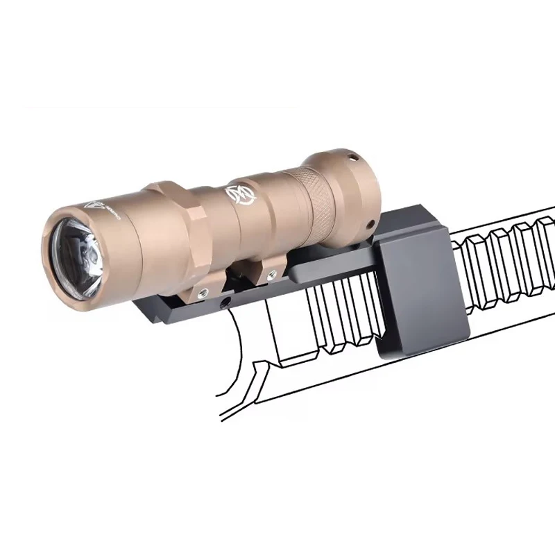 Soporte táctico ARIS serie Surefire M300 M600, montaje de explorador compensado compatible con Mlok Keymod SMR, Base de riel Airsoft M951 M620, soporte para linterna PEQ - imagen 4