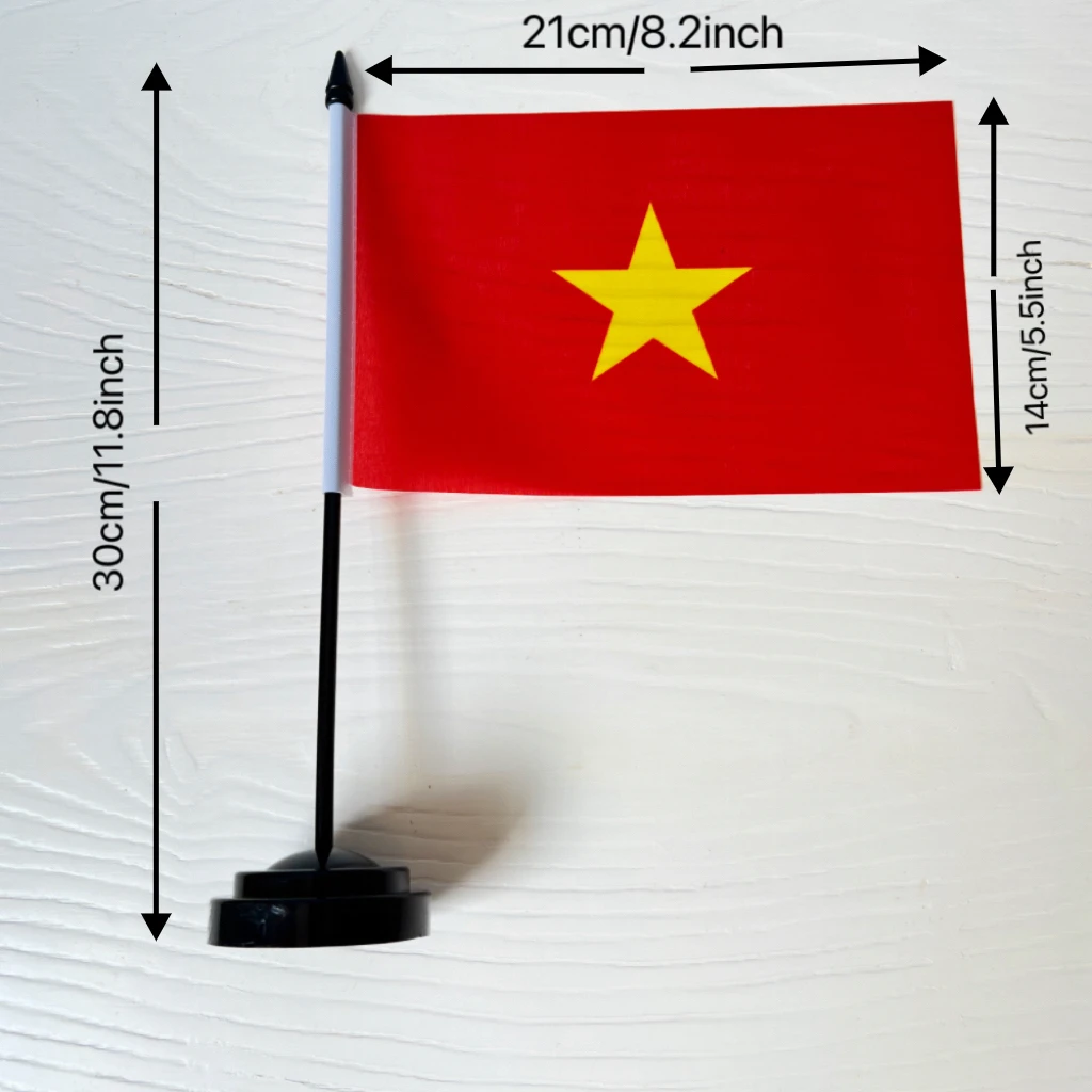 Bandera de escritorio de oficina de 14x21cm, bandera de Vietnam, poliéster, nacional de Vietnam - imagen 3