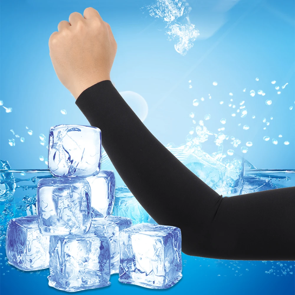 Mangas de brazo refrescantes para correr, deportes al aire libre, protección solar, calentadores de brazos, cubierta para ciclismo, pesca, baloncesto, puños elásticos para hombres y mujeres - imagen 5