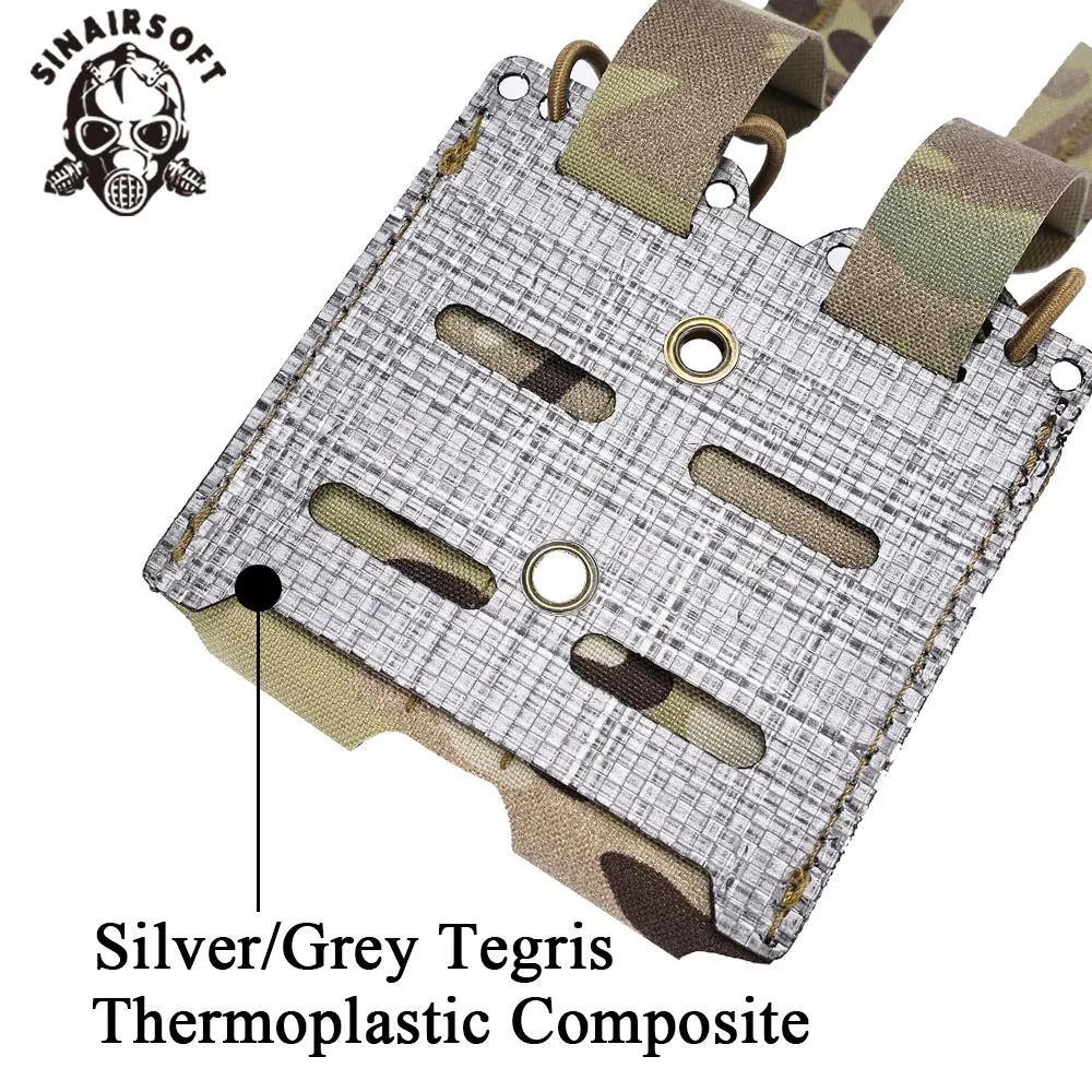 Bolsa táctica para pistola Tegris, bolsa doble magnética de 9mm, Compatible con sistema MOLLE, cinturón de caza, chalecos, mochilas - imagen 5