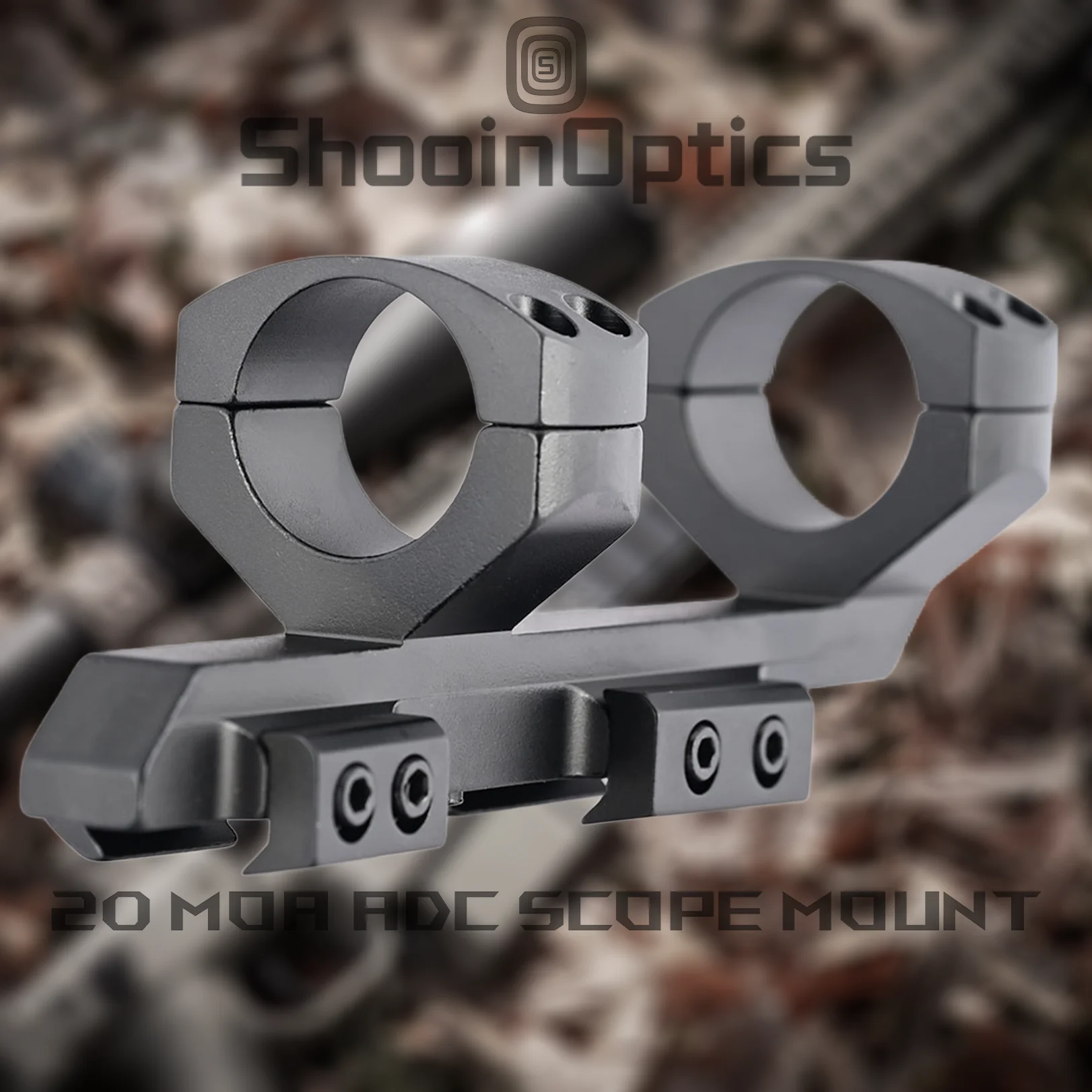 Shooin Optics 20 MOA Soporte en carril Picatinny con compensación directa en voladizo de 30 mm en ángulo - imagen 5