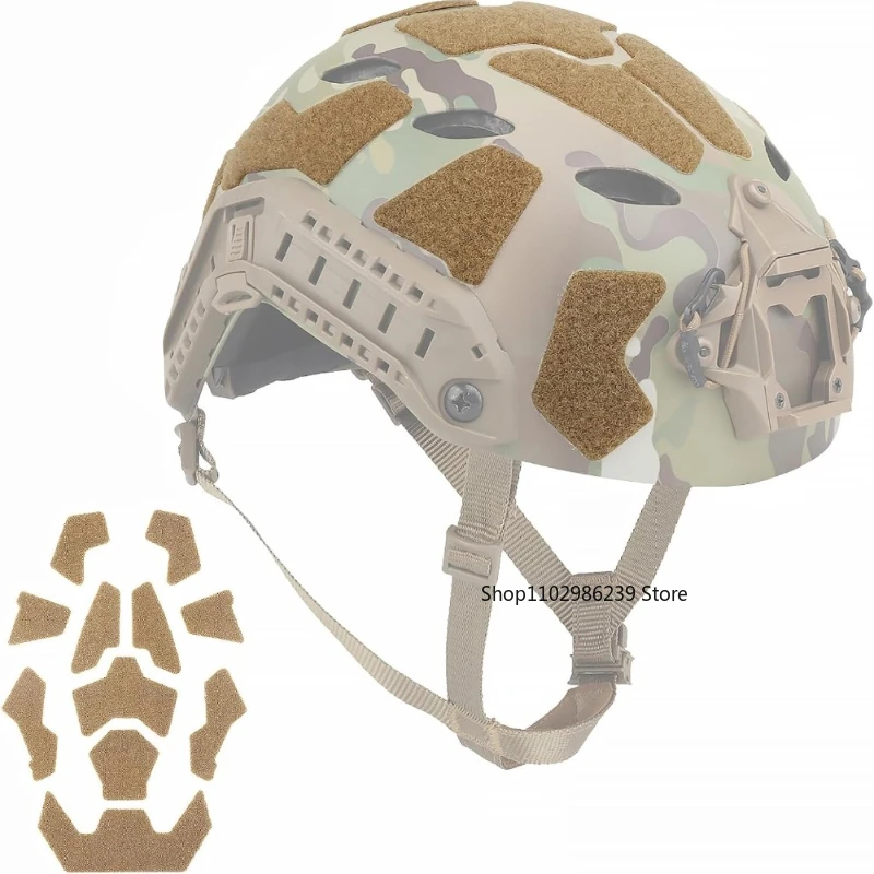 Juego de cierre de gancho y bucle para casco táctico, Kit de bricolaje para casco de corte alto rápido, 11 Uds.