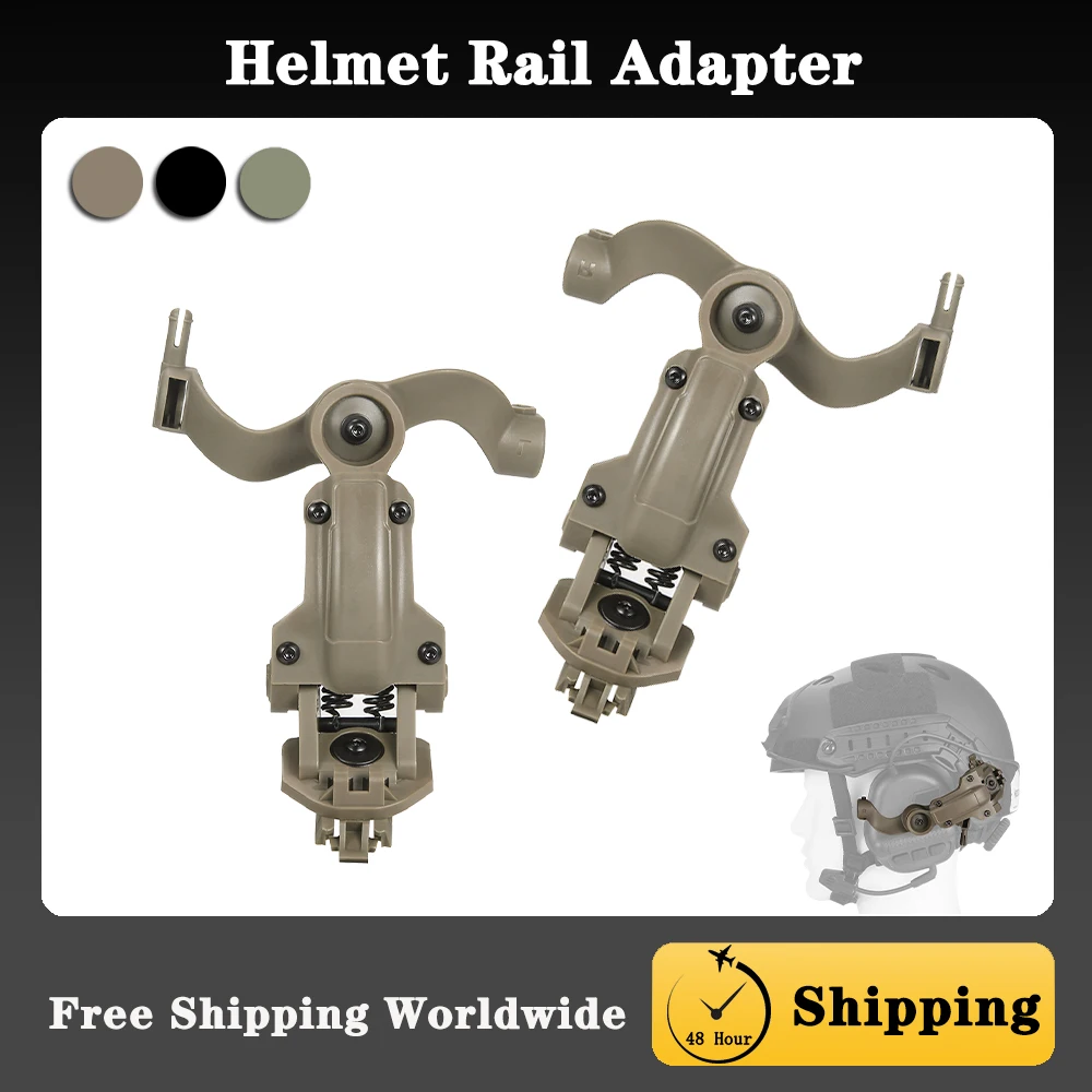 Kit de soporte adaptador de riel de arco para casco táctico, rotación multiángulo, apto para EARMOR M31,M32,M32H/HD-19 serie de auriculares tácticos