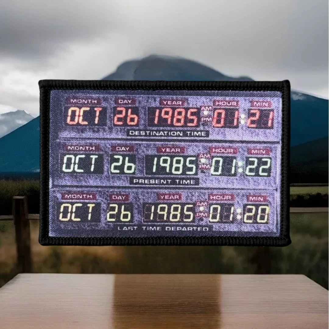 Insignia de moral táctica de la máquina del tiempo, parche impreso en ropa, parches militares con gancho y bucle, pegatina para mochila, apliques para brazalete - imagen 5