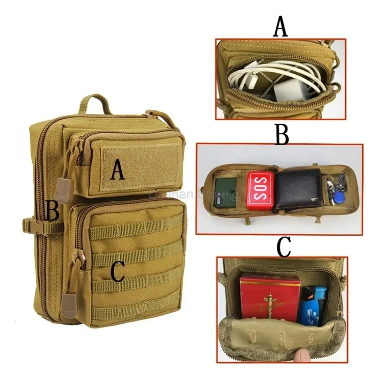 Bolsa táctica multifunción, riñonera militar Molle, monedero, funda para teléfono, Camping, senderismo, caza, novedad - imagen 3