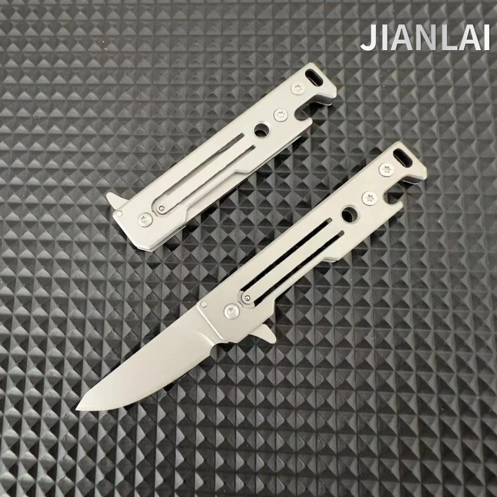 Cuchillo plegable de acero mini afilado para exteriores, llavero