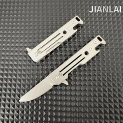 Cuchillo plegable de acero mini afilado para exteriores, llavero