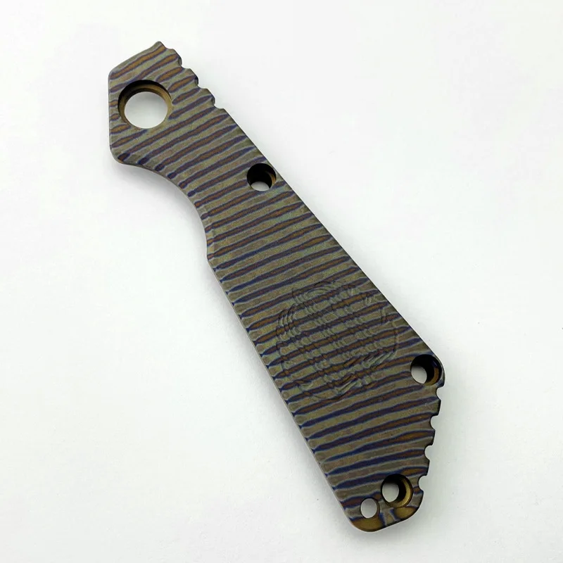 Báscula de mango de cuchillo con patrón de espada hecha a medida de titanio tostado para Strider genuino SNG versión antigua/Nueva piezas de fabricación de bricolaje - imagen 3